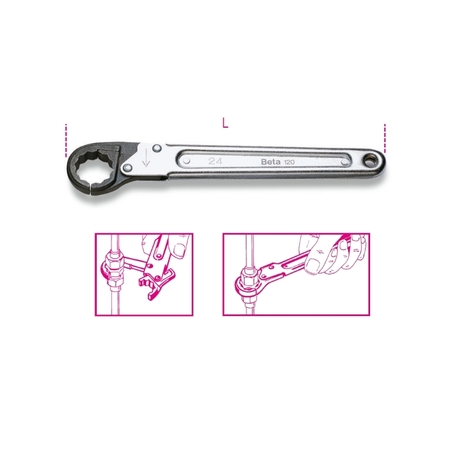 BETA Ratchet Opening Single Ended Wrench, 14mm 001200014